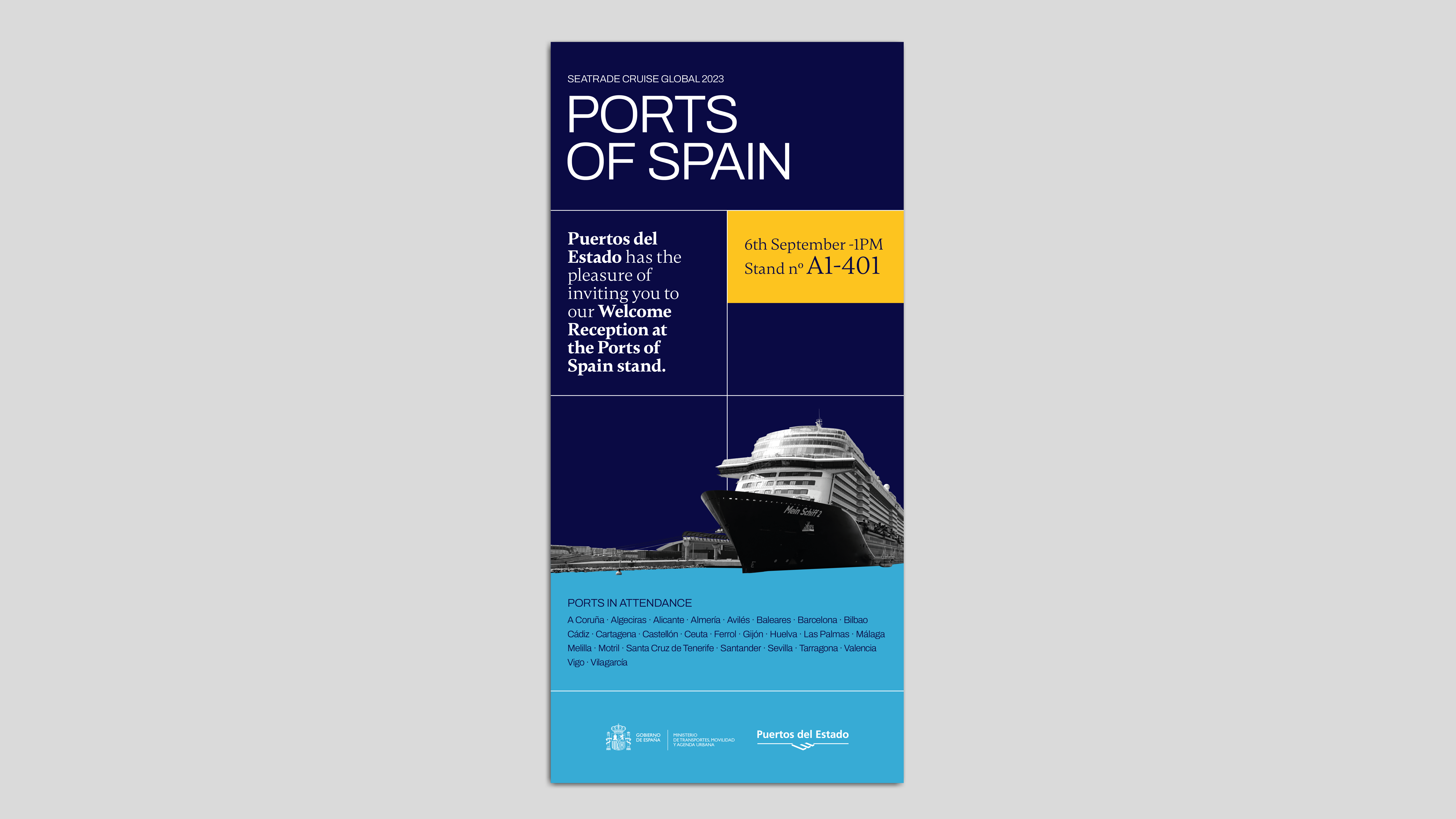 Invitación al stand de Puertos del Estado